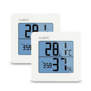 (1+1)휴비딕 디지털 온습도계 탁상 시계 HT-1 (라이트기능)